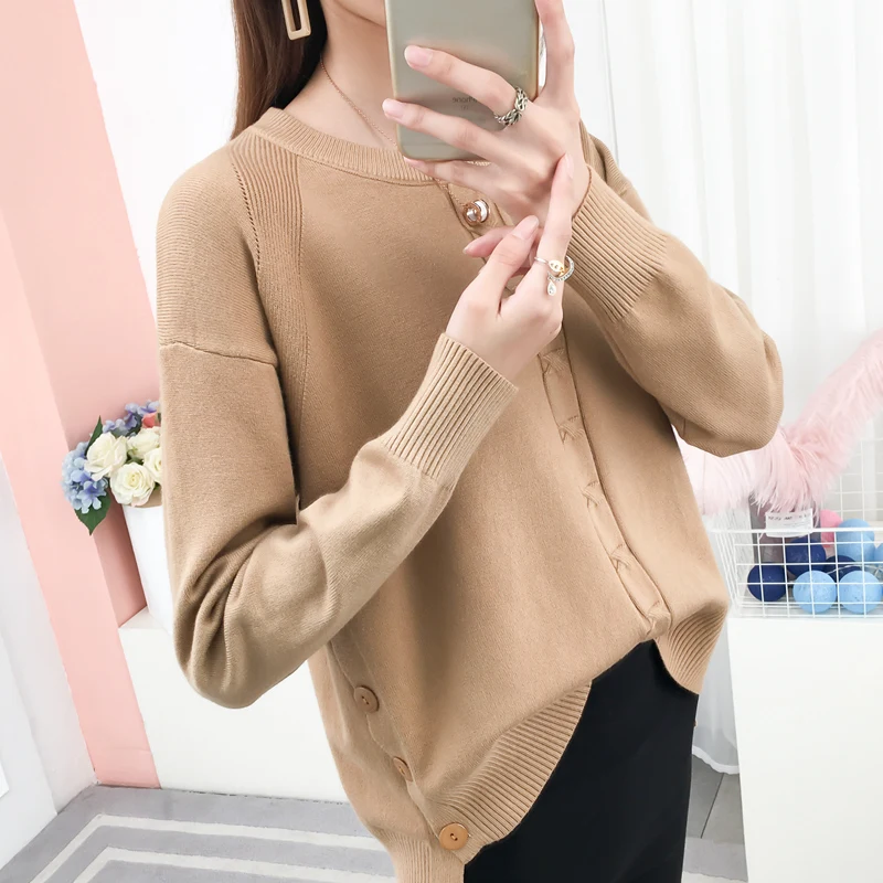 

Autumn dress 2018 new net red sweater knitwear female long sleeved loose Korean primer, thin coat, early autumn coat.