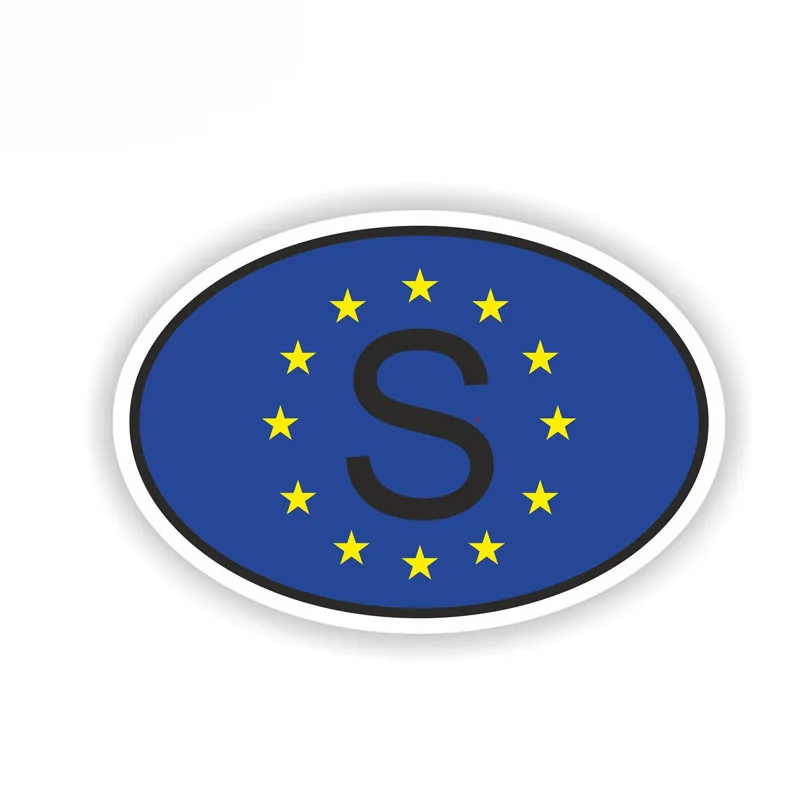 

13.1CM*8.8CM Creative SWEDEN S CODE Oval With Flag Car Sticker PVC Decal 6-2012