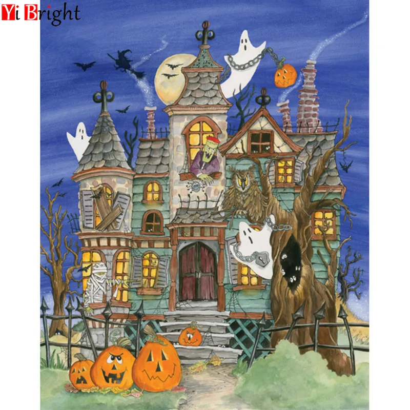 

Full Diamond Square Diamond 5D DIY Diamond Painting "Cartoon Halloween" Diamond Embroidered Cross-stitch Rhinestone Mosaic XY1