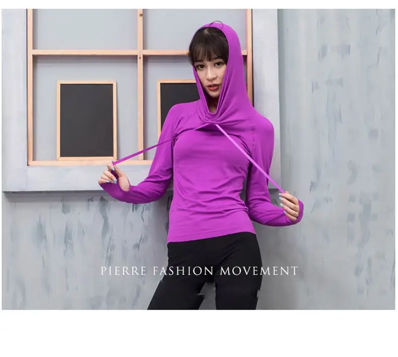 1 (9)Women Hooded Running Jacket Long Sleeve Sweatshirt Ladies Yoga Sports  Jacket Fitness Gym Quick Dry Shirts 