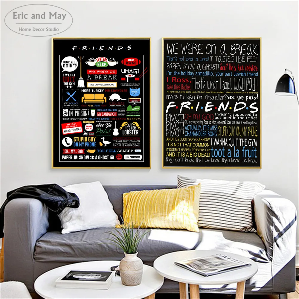 Friends TV Show Quotes Canvas Art Print Painting Modern Wall Picture