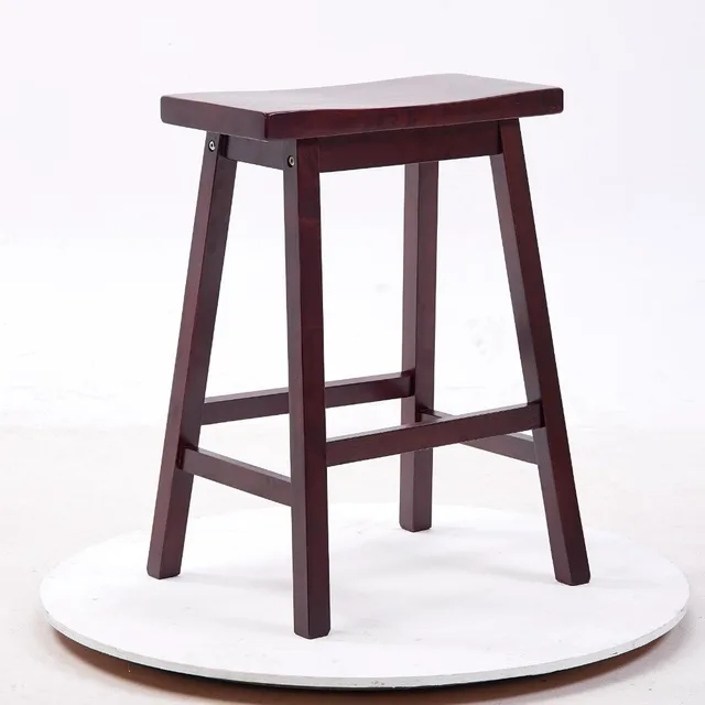 Solid Hard Wood Bar Stool Chair Saddle Seat Indoor Home Solid Hard Wood Bar Stool Chair Saddle Seat Indoor Home Furniture Modern Cafe Wooden Tall