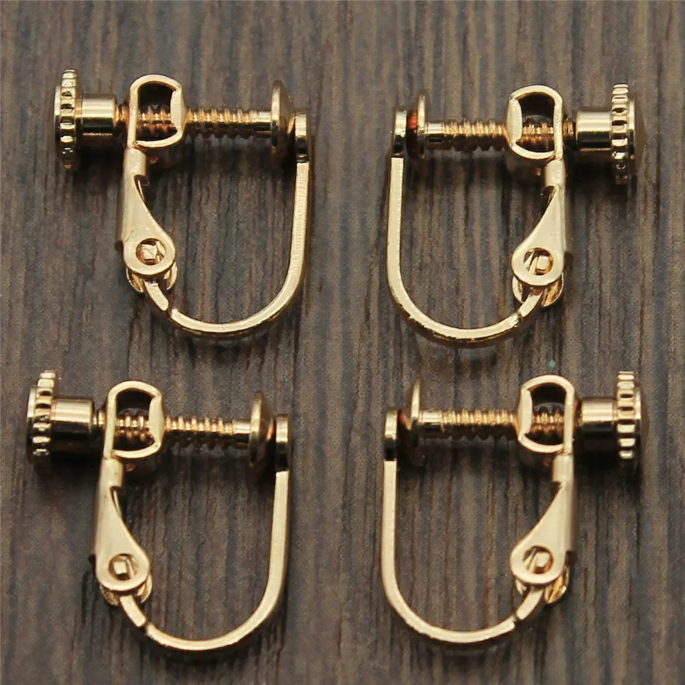 

10pcs 5 Colors 17x14mm Ear Clip Accessories Rotate Screws Earring Clip Jewelry Accessories For DIY Jewelry Making