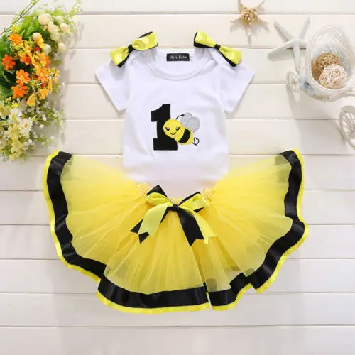 

Princess Wedding Party Romper Birthday Skirt Tutu for Baby Girl 1Y