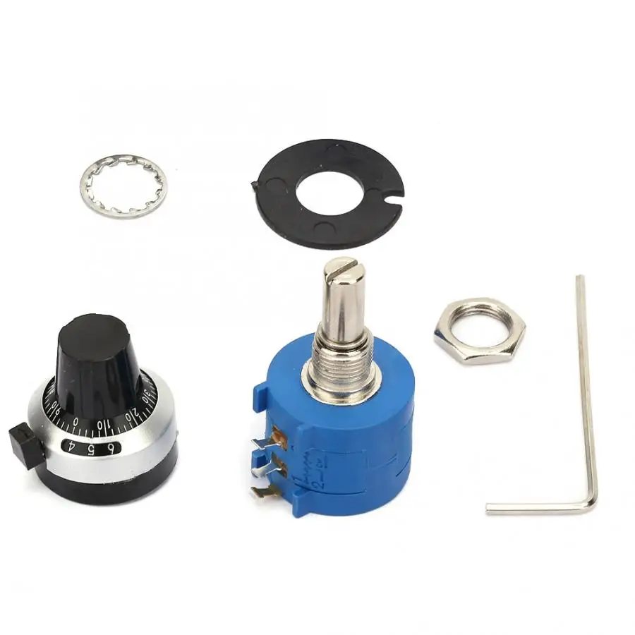 3590S-2-501L 2W Adjustable Resistor Wirewound 500ohm Adjust Variable Resistor Knob Rotate Potentiometer Kit Potenciometro