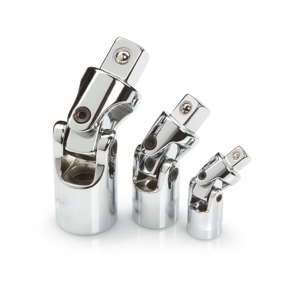 Socket Hand Wrenches 3 Pc Set Impact Universal Joint Socket Swivel CrMo 1/4" 3/8" 1/2" Drive