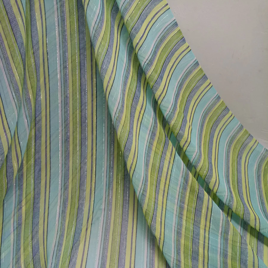 Fabric For Dress Chiffon Shimmer Stripe Soft DIY Fresh Costume Fashion Gown Blouse ON SALE 100cm*150cm | Дом и сад