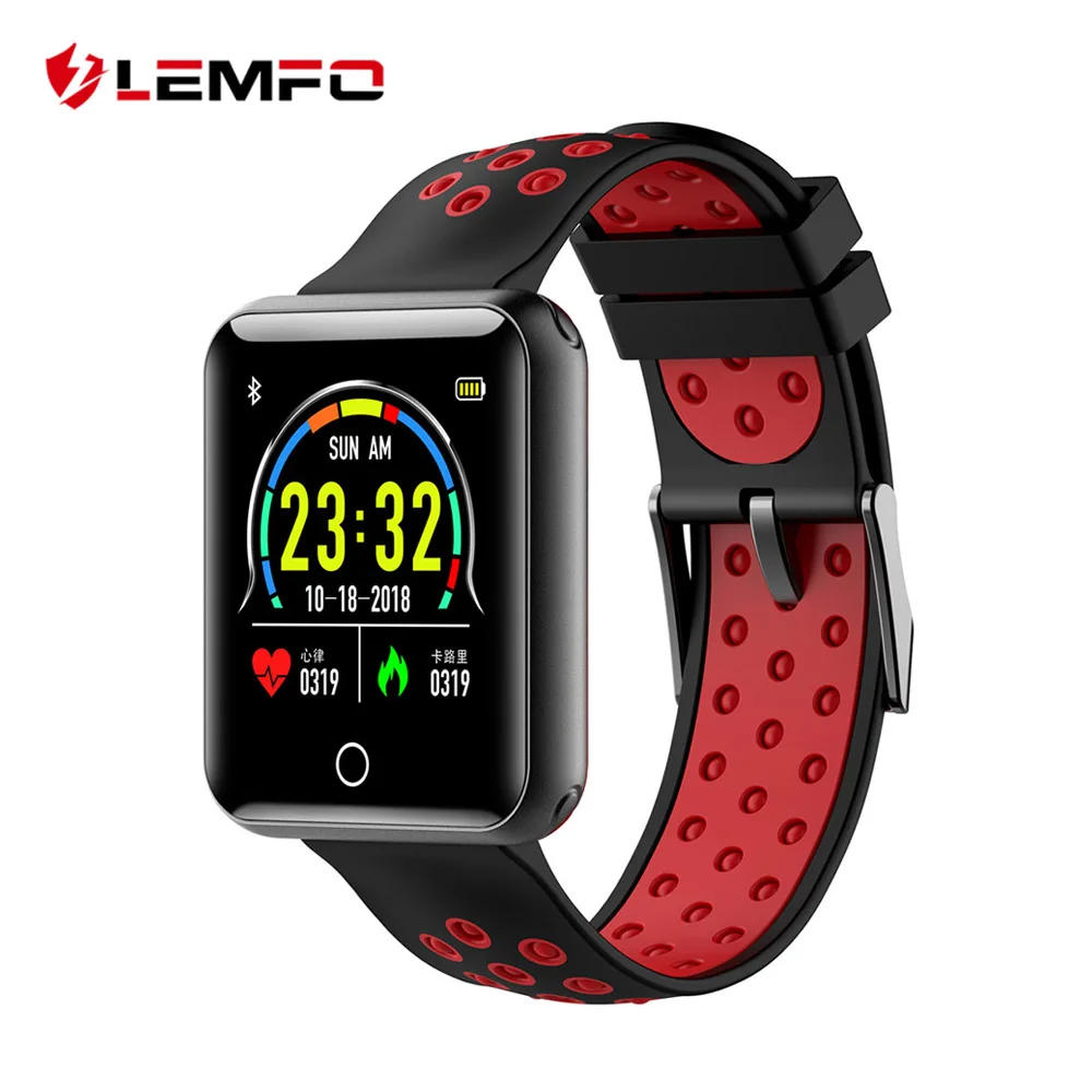 LEMFO Sport Watch 1.54 inch Screen IP68 Waterproof Activity Tracker Smartwatch Blood Pressure Heart Rate 14 Days Battery Life   