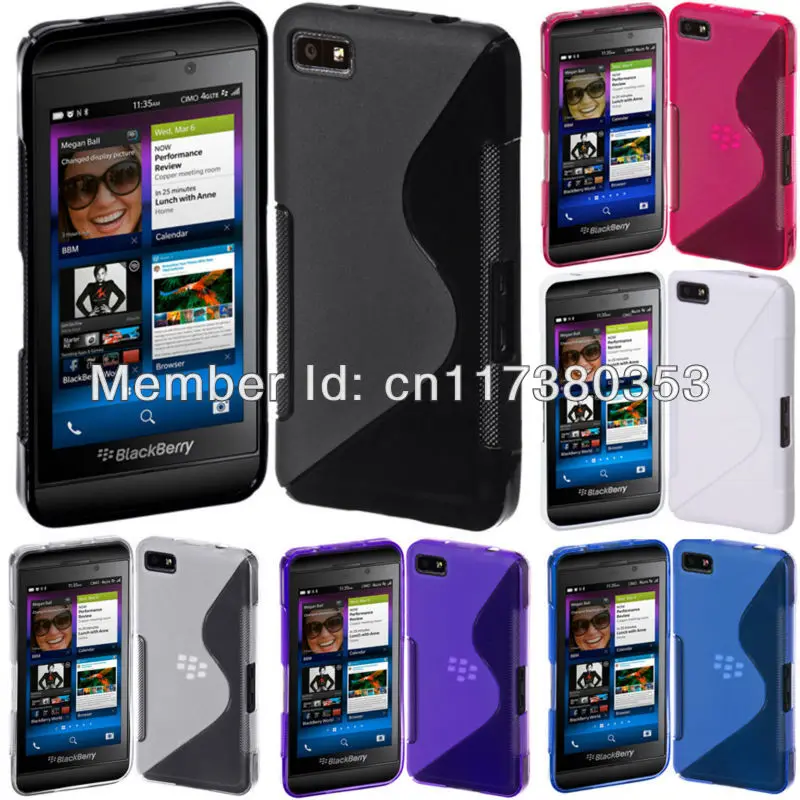 Ясно Мягкий гель ТПУ S-Line кривая кожного покрова чехол для Blackberry Z10 цвет: черный