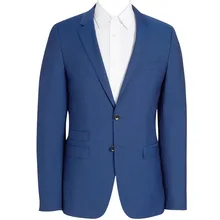 HCF by Air Мужская 1 шт 2 кнопки плоский воротник Slim Fit Свадьба повседневная одежда с новым дизайном мужские костюмы пиджак синий