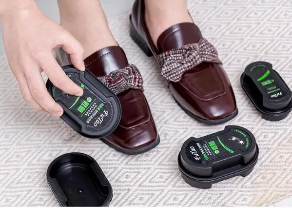 1pcs Multifunctional Double-Faced Shoe Polish Colorless Light Shoes Rub Leather Care Oil Sponge Shoe Wax Black Shoes Brush