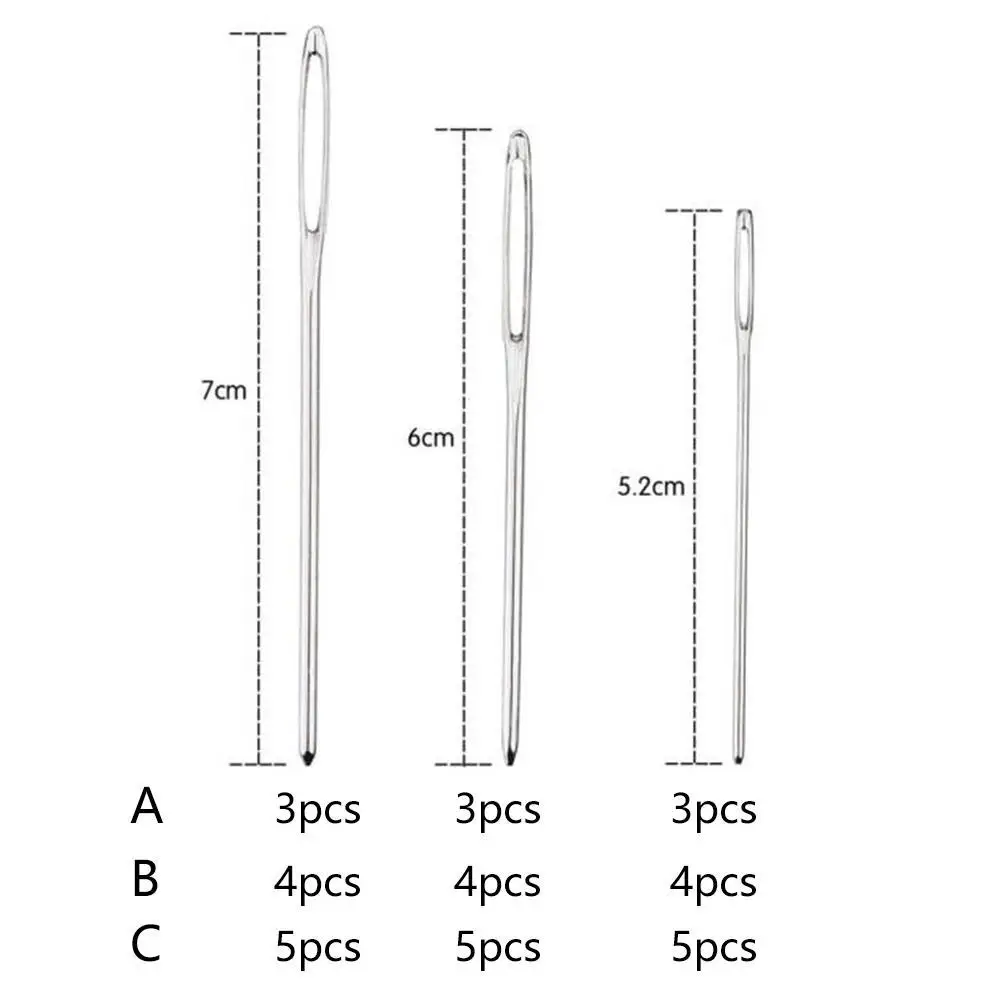 9/12/15 шт. Полезная Мода 3 размера большой глаз Нержавеющая сталь тупые иглы пряжа Вязание Вышивка крестом иглы, швейные инструменты