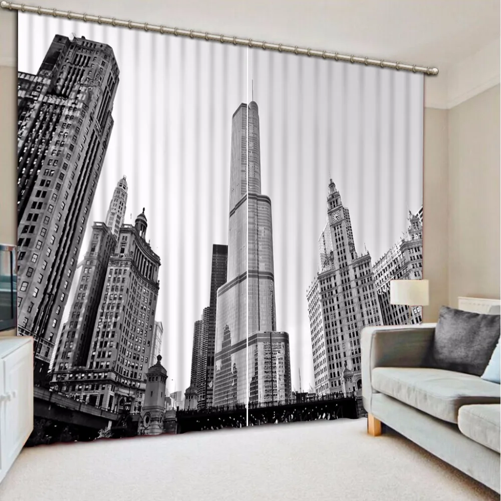 

Window Blackout Curtain city view Modern Curtains For Living Room Bedroom Home Decoration Children Room Curtains