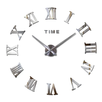 

new real Europe home decor wall clock acrylic mirror stickers quartz living room wall stickers modern clocks watch Needle