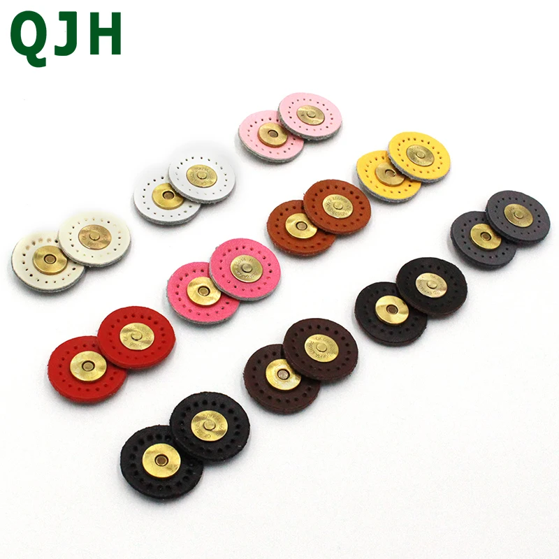 

1set magnetic buckle multi-color genuine leather handmade bag magnetic snap buttons Accessories diy handmade sew-on button