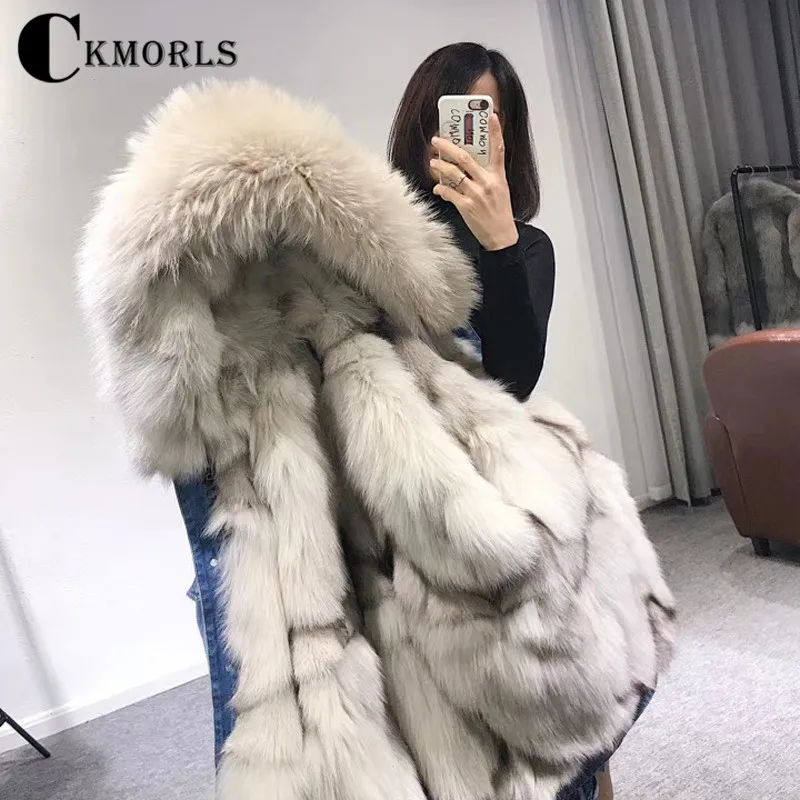 CKMORLS 2018 новая куртка из натурального меха зимняя женская парка пальто с
