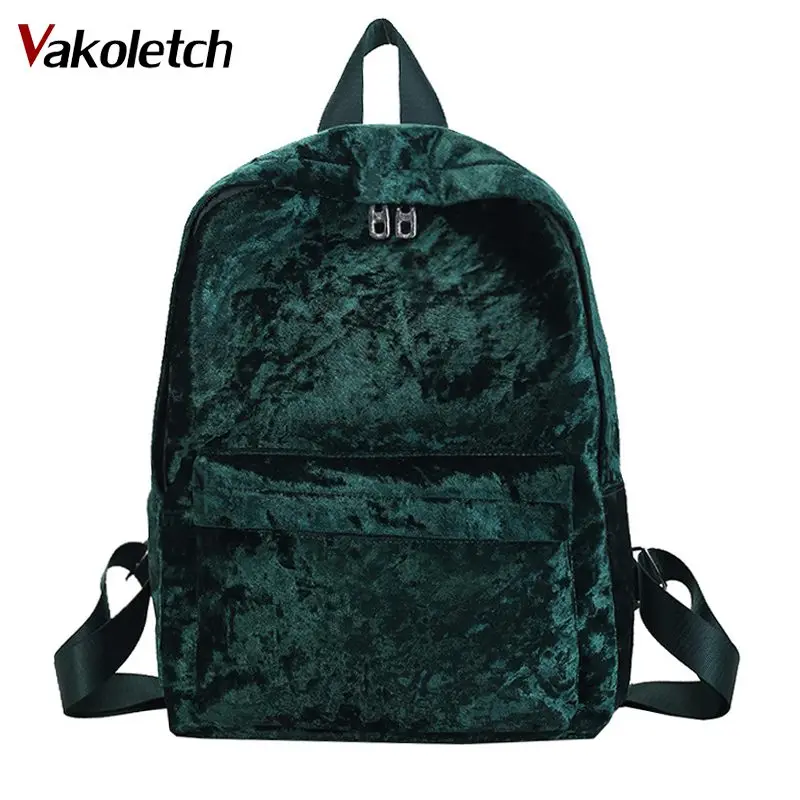 De moda de terciopelo de las mujeres Mochila de gran capacidad para adolescentes chicas mujer Mochila de escuela de almacenamiento de bolsa de Mochila KL257 De moda de terciopelo de las mujeres Mochila de gran capacidad para adolescentes chicas mujer Mochila de escuela de almacenamiento de bolsa de Mochila KL257