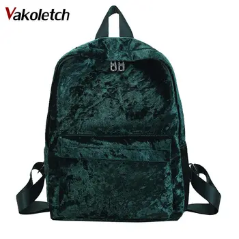 

Fashion Velvet Women Backpack Large Capacity Bag for Teenage Girls Female Rucksack Student School Storage Bag Mochila KL257