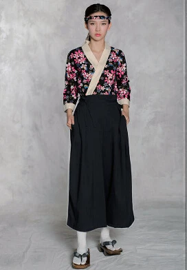 women top and pant Для женщин японский стиль Корея средний рукав шеф-повар униформа Топ официант рабочая одежда Ресторан Кук рубашка костюм с цветочным принтом x212 - Цвет: women top and pant
