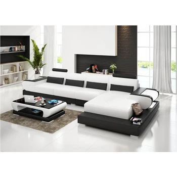 

Simple New design chaise lounge 4 seater sofa set