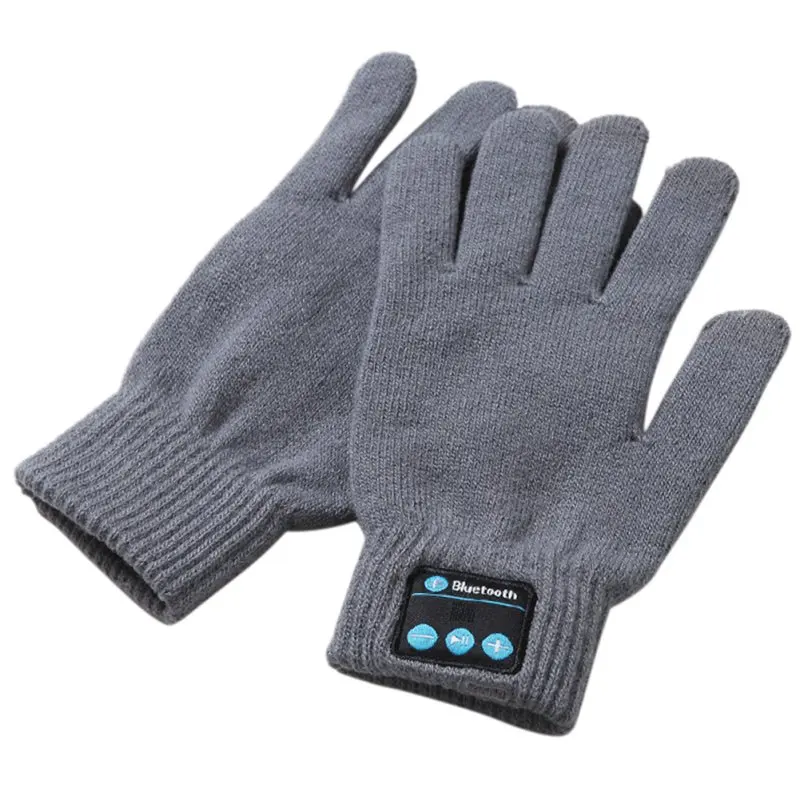 4 Colors Winter Bluetooth Gloves Women Men Unisex Knit Warm Mittens