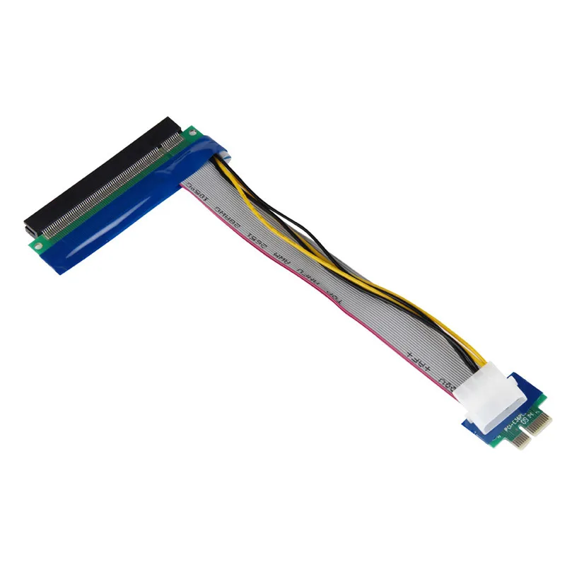 

NEW Hot PCI-E 1x To 16x Riser Card Ribbon Extender Extension Cable With Molex Power Drop Shipping