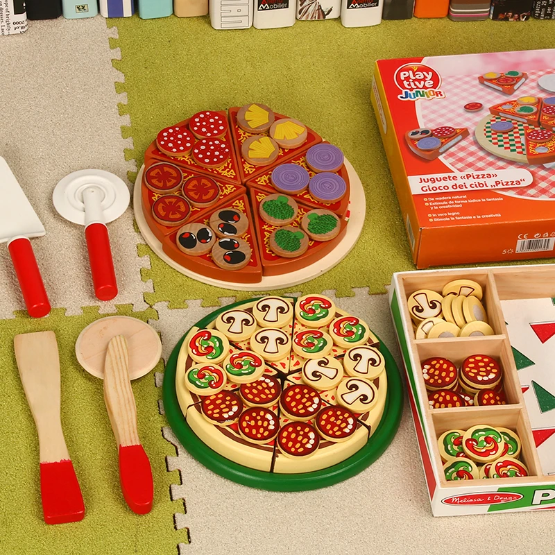 wooden pizza toy set