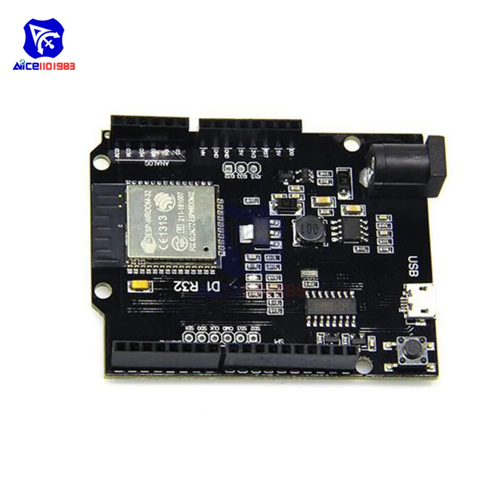 CH340 WeMos D1 R32 мини ESP32 wifi Bluetooth макетная плата для Arduino UNO R3 WeMos TTGO с адаптером type-B/Micro USB 5-12 В - Цвет: Micro USB Board