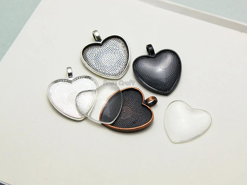 25mm Pendant Trays Heart Shape Pendant Setting Heart Pendant Blank