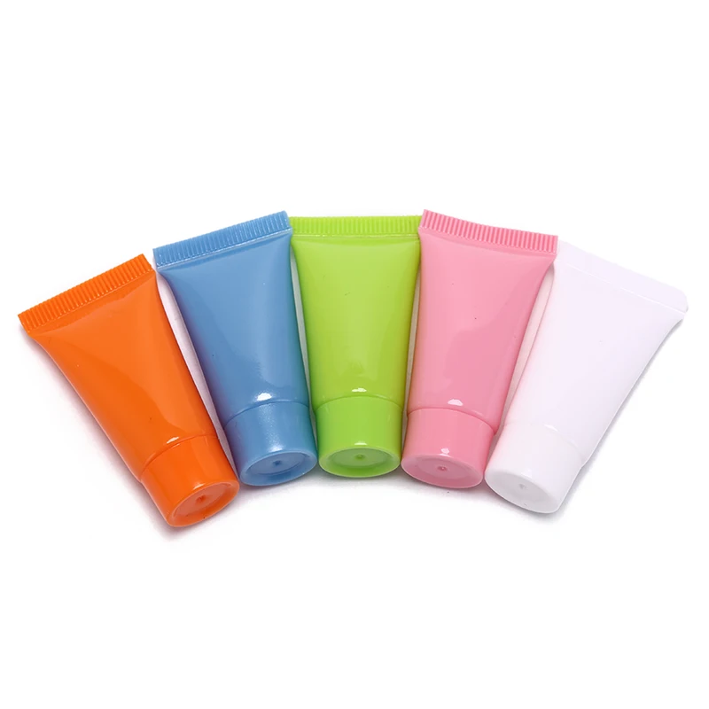 5pcs 10ml Emulsion Cream Packaging Cosmetic Soft Tube plastic Lotion Containers Empty Makeup squeeze tube Refilable Bottles