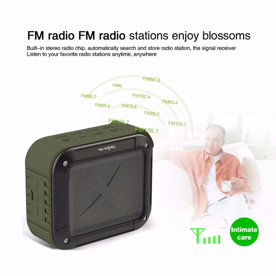 W-KING S7 Мини Портативный беспроводной влагозащищенный динамик с TF/FM/AUX/NFC на открытом воздухе bluetooth велосипедный динамик для колонки для телефона