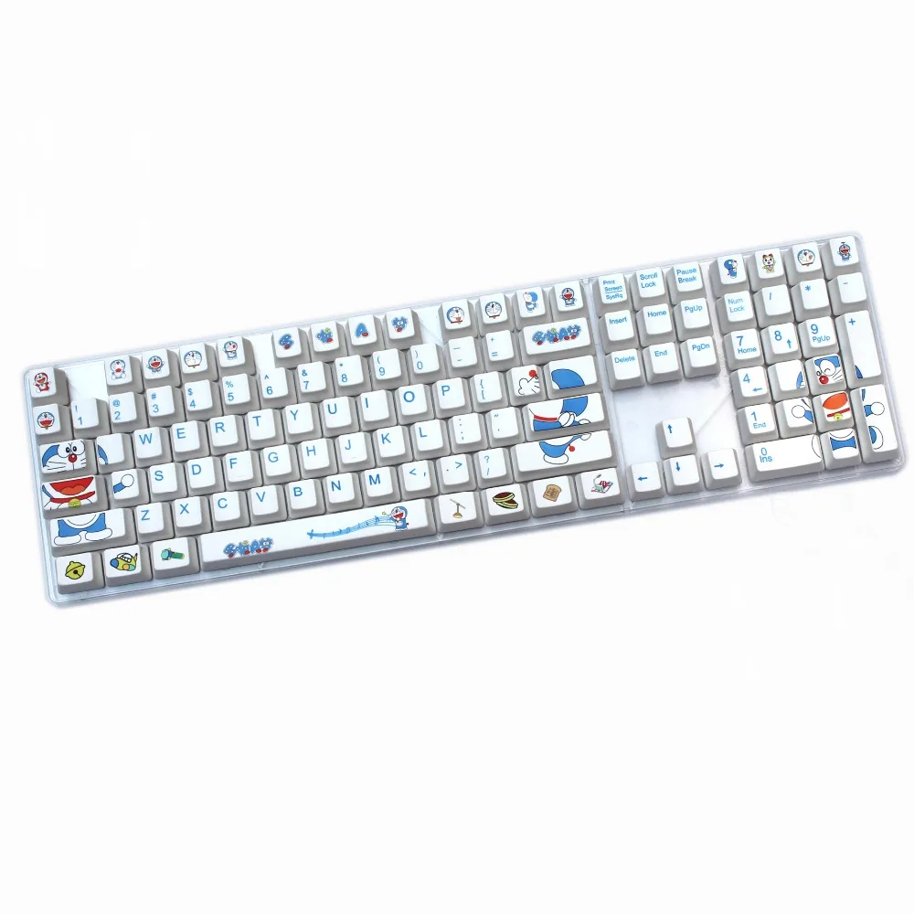 Doraemon 108 KEY Cherry profile PBT thick keycap Dye Sublimated cherry MX switch Keycap mechanical keyboard