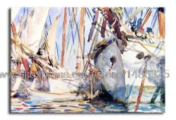 

Handmade Abstract Boat Seascape On Acrylic Oil Painting Abstract Figurative Art Jesus For Living Room Oil Painting Paintings