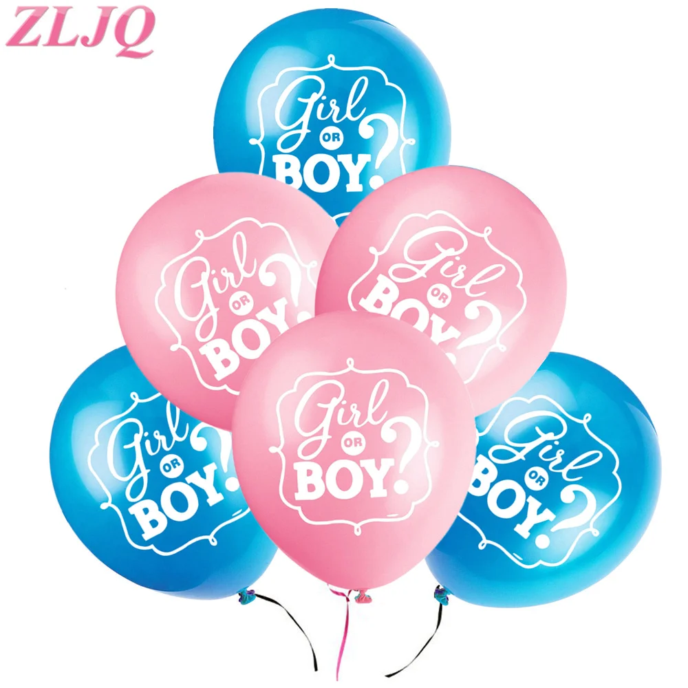 

ZLJQ 10PCS Baby Blue Pink Girl Or Boy Balloons for Gender Reveal Party Supplies Baby Shower Birthday Party Decorations Kids