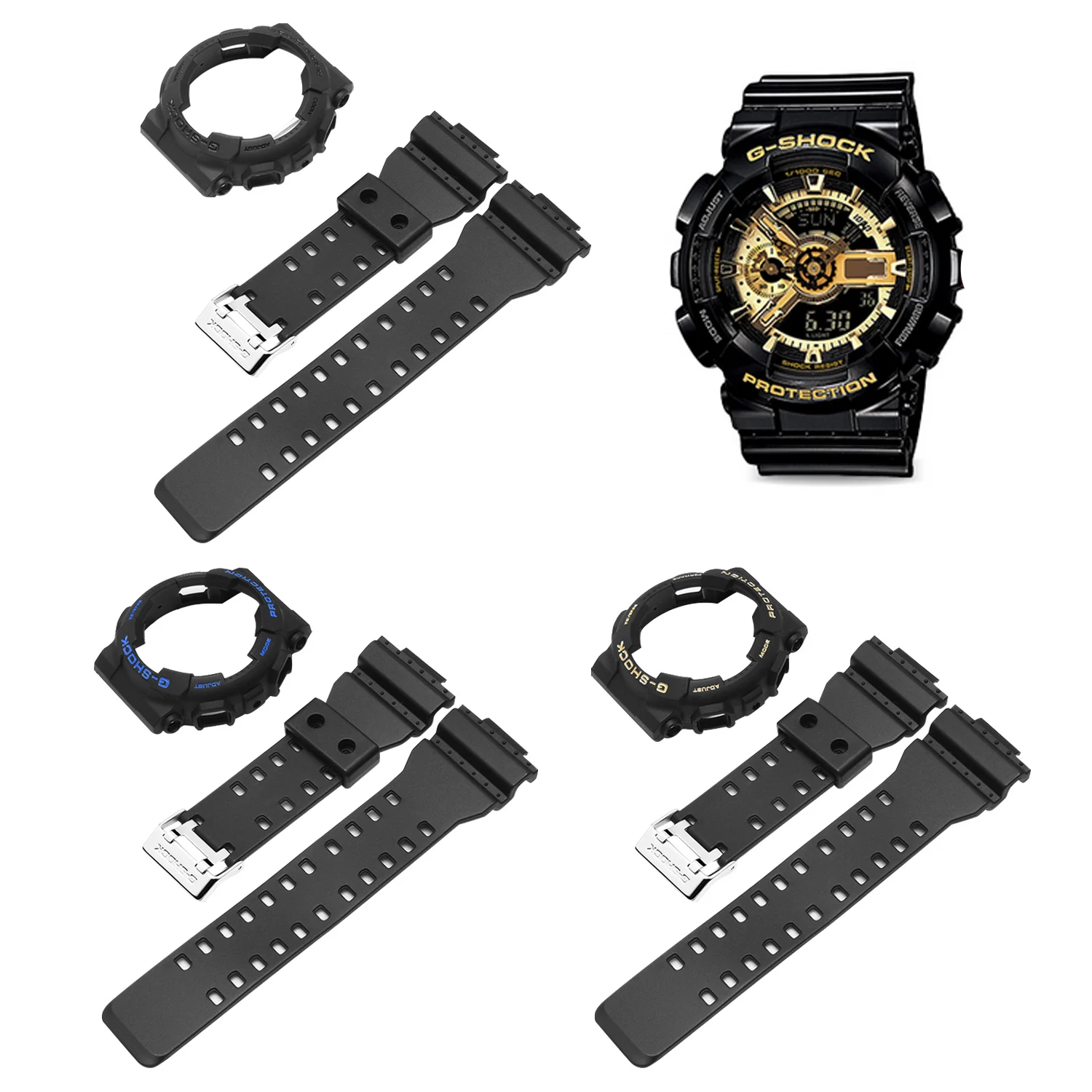 Gosear регулируемый водонепроницаемый резиновый сменный ремешок для часов Casio G SHOCK