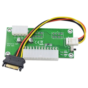 

CHIPAL 100pcs Dual PSU Card Adapter ATX 24PIN to 4PIN Molex Power Supply Sync Starter Cable Extender ADD2PSU for Bitcoin Miner