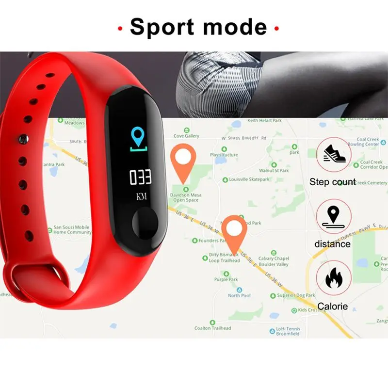 Уличное фитнес-оборудование кровяное давление M3 фитнес-трекер часы IP67 плавание водонепроницаемый gps трекер пульсометр смарт
