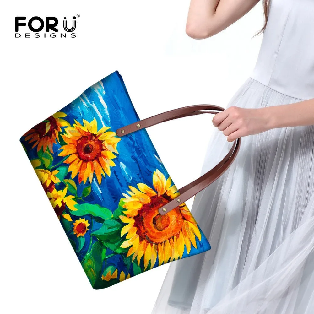 FORUDESIGNS Bolsas Feminina женская сумка 3D цветок женская сумка через плечо большая верхняя часть одежды для путешествий с ручкой сумка для девочки