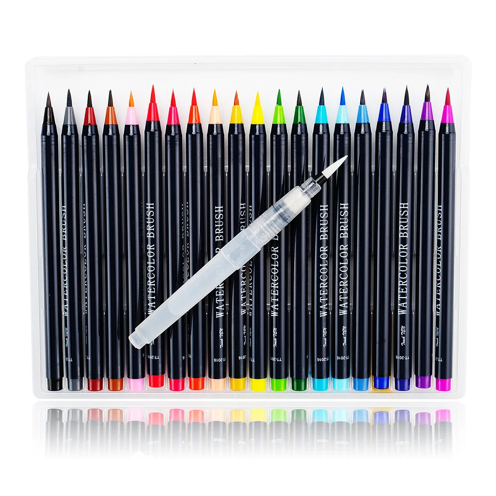 Arrtx 20 Color Watercolor Brush Pen Set Fine Tip Painting Soft Brush
