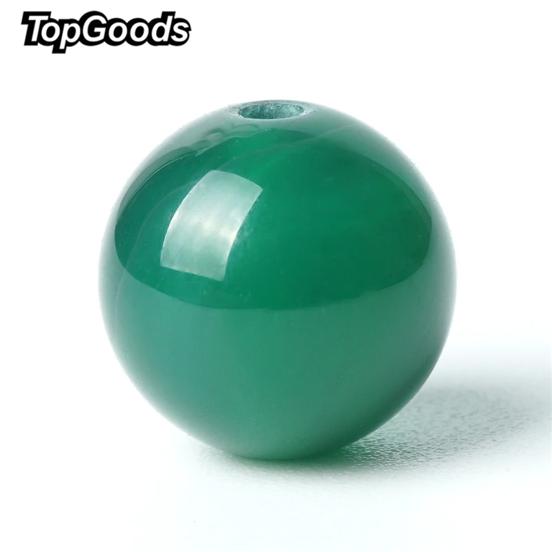 

TopGoods New Natural Green Agate Beads Round Loose Jade Bead 6/8/10mm 15" Jasper Gemstone For DIY Women Fine Bracelet Jewelry