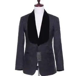 Для Мужчин's Повседневная куртка кардиган две пуговицы черный цветочный узор узкое свадебное платье бизнес Пром бал пальто размеры