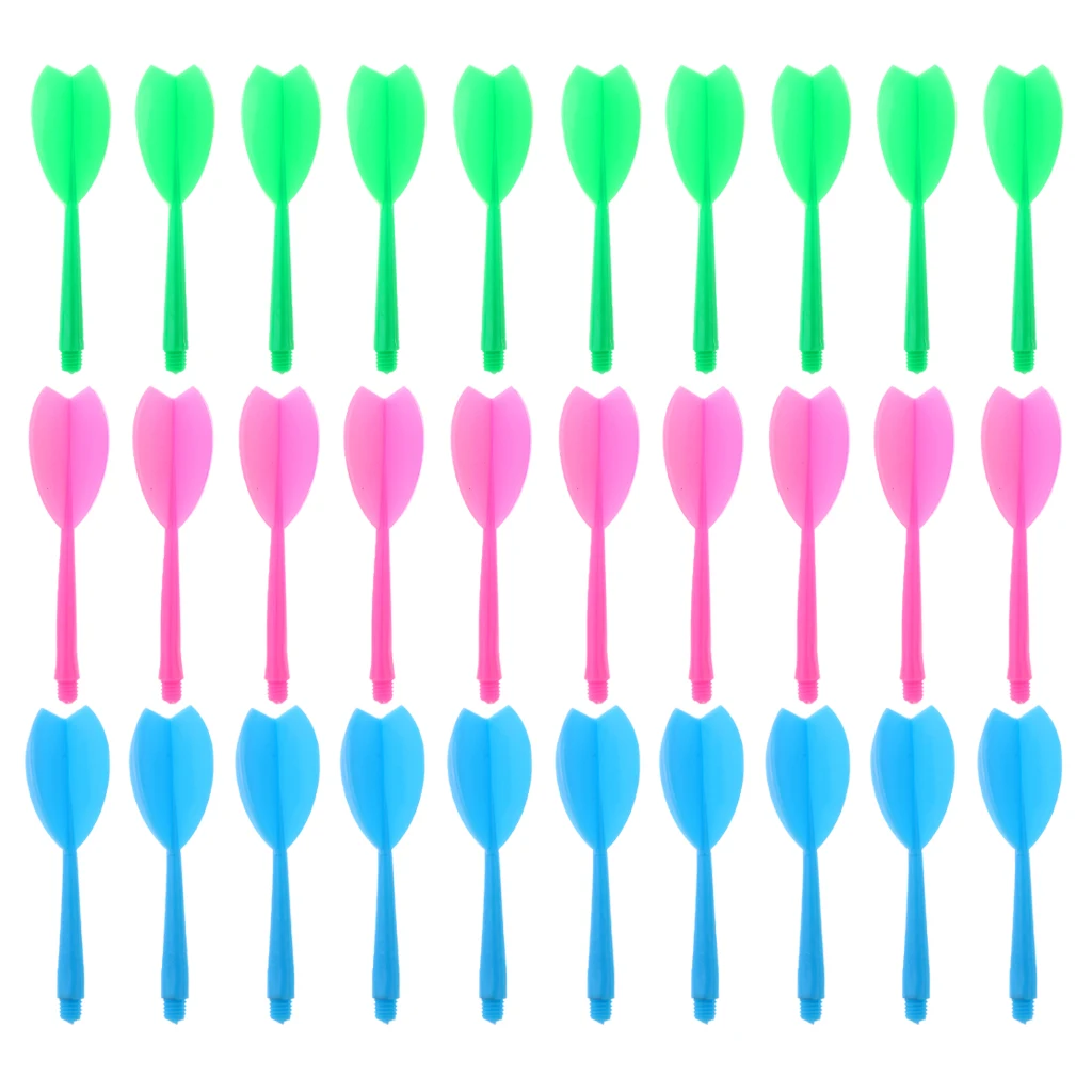 30 Pieces Multicolor Durable Plastic Darts Shaft Flight Combo Set Dart Replacement Flight Shaft Combo Accessories