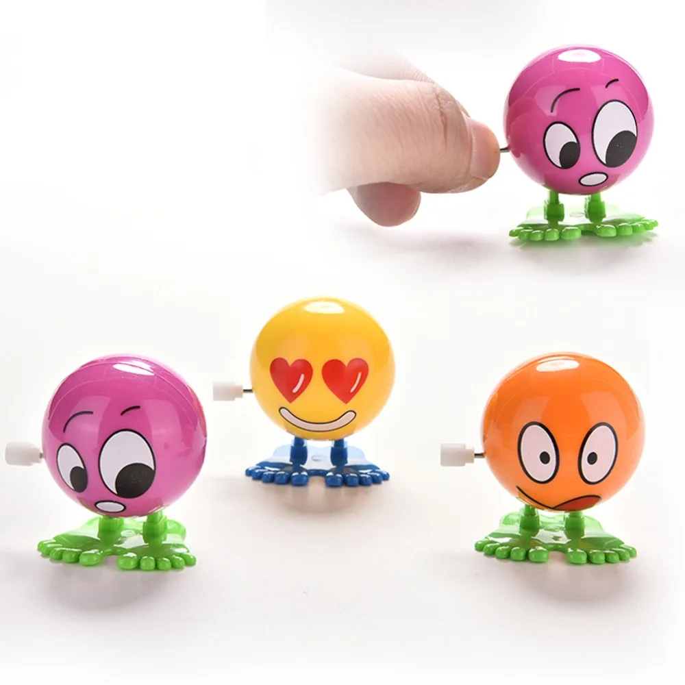 

Friendly Environmental Materials Colorful Funny Face Somersault Running Clockwork Wind up Toy Classic Spring Baby Toys