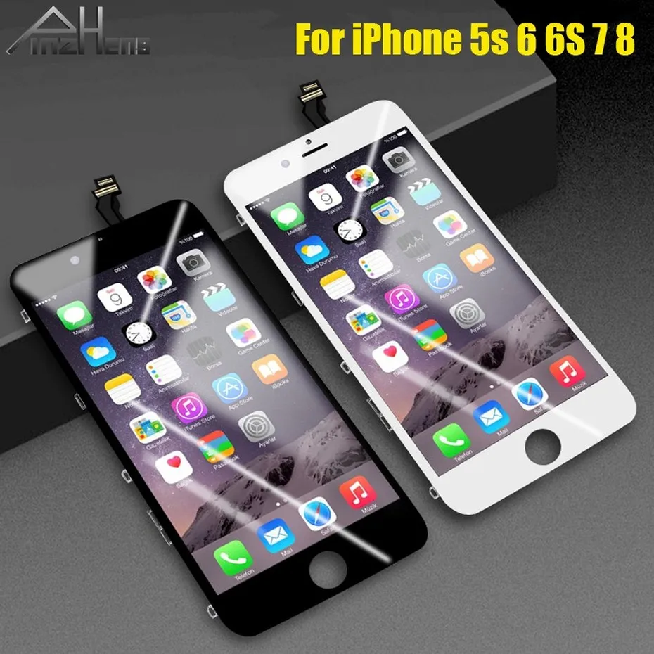 Качественный ЖК-дисплей PINZHENG AAAA для iPhone 5S, 8, 6, 6 S, 7, ЖК-экран, 3D сенсорный экран для iPhone 6, 6 S, дисплей с инструментами