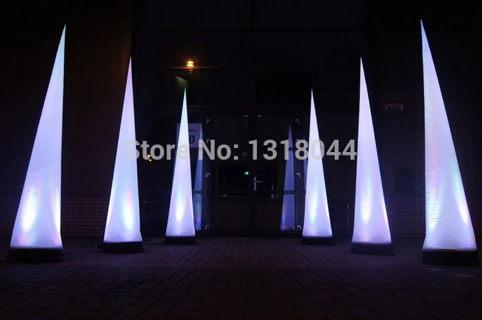 

High quality beautiful inflatable cone lighting with dots/ inflatable cone pillar/ inflatable lighting decorations