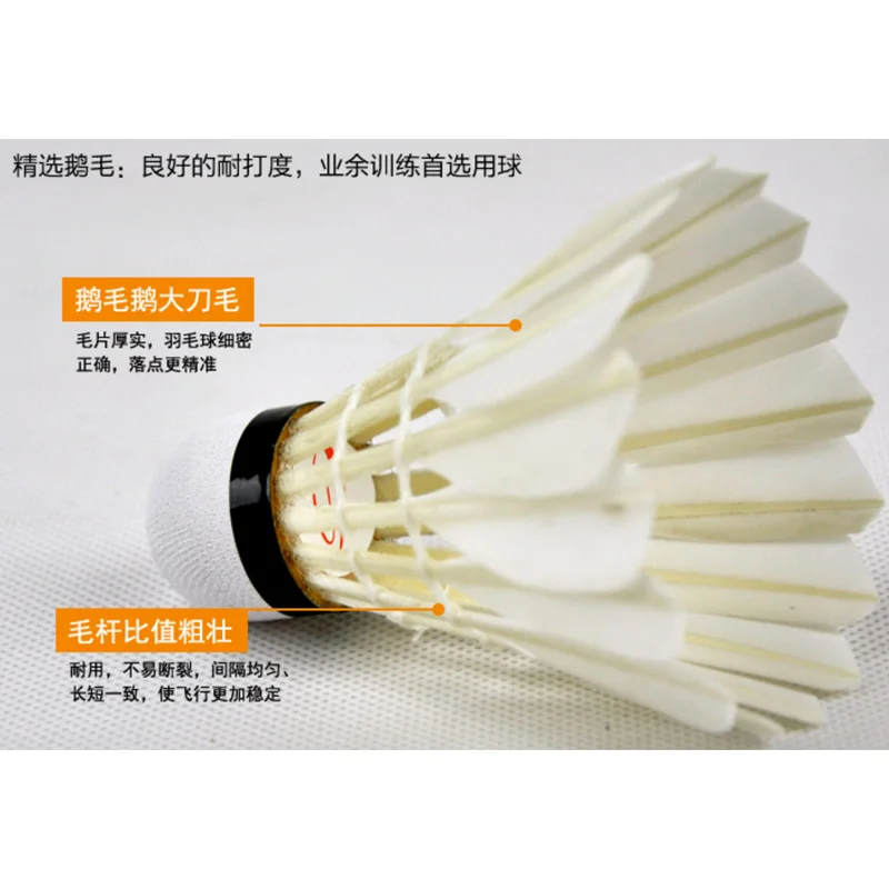 Nueva 12 unids/lote profesional Bádminton bolas portátil ganso blanco Plumas entrenamiento Bádminton bola shuttlecocks deportes Accesorios Nueva 12 unids/lote profesional Bádminton bolas portátil ganso blanco Plumas entrenamiento Bádminton bola shuttlecocks deportes Accesorios