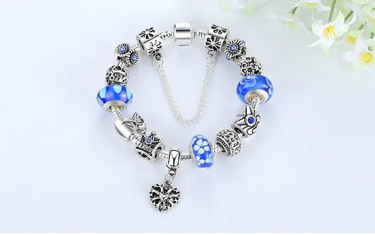 Высокое качество, 4 цвета, серебряные браслеты с бусинами для женщин, для девушек, изысканные ювелирные изделия DIY, подходят к оригинальному браслету SDP1865