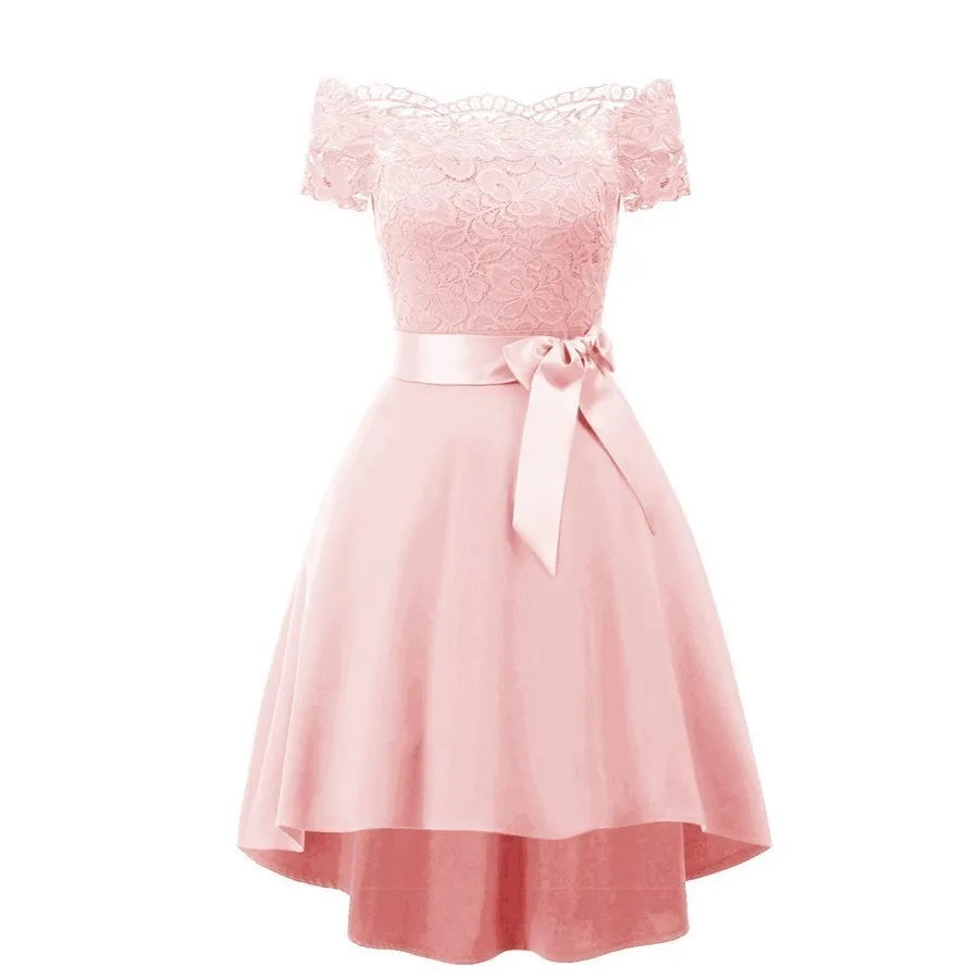 

Spring And Summer New Pattern Suit-dress One Shoulder Wedding Bridesmaid Lace Dress