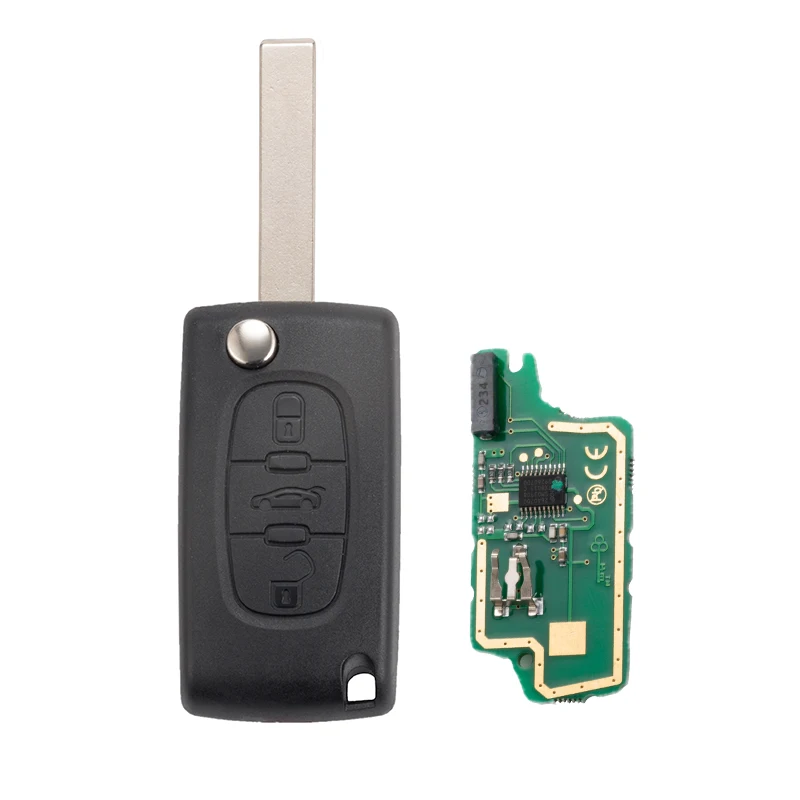 Kpay 433MHZ 3 Buttons Car Key For Peugeot 407 308 307 208 207 With 46 Chip Blade Keyless Fob in