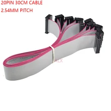 5 шт. FC-20p 30 см 2,54 мм Шаг JTAG AVR ISP скачать кабель 20 P провода 20PIN серый плоский кабель для передачи данных для DC3 IDC шлейф